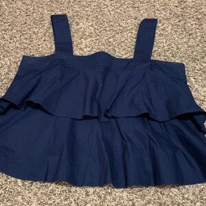 Tory Burch Ruffle Cotton Sleeveless Tank Top